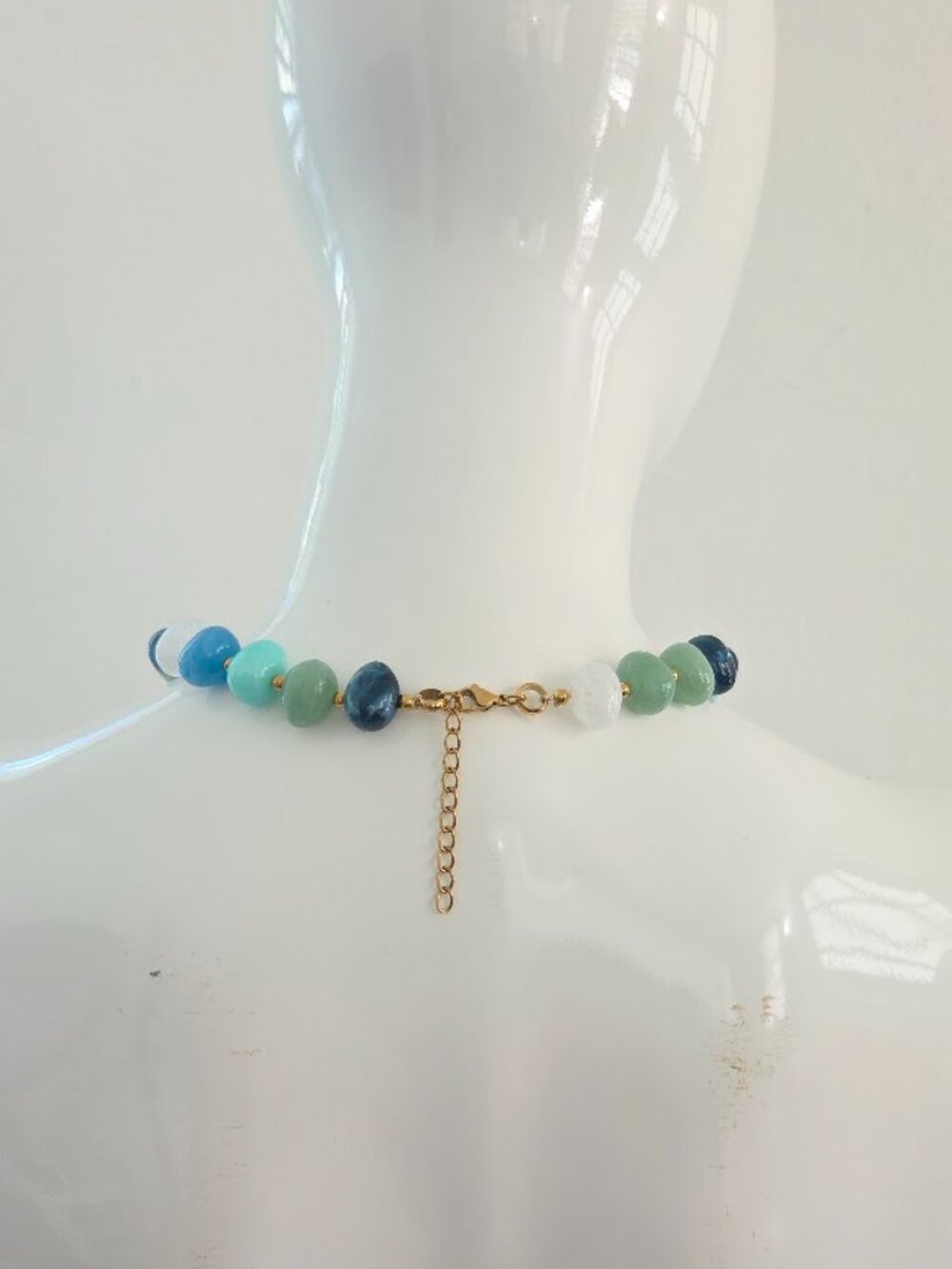 Multicolor Beaded Gold Flower Statement Necklace - Picture 15 of 15